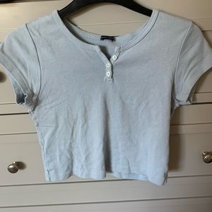 cropped blue baby tee